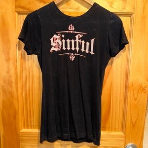 Sinful Tee w/ Crystal Wings